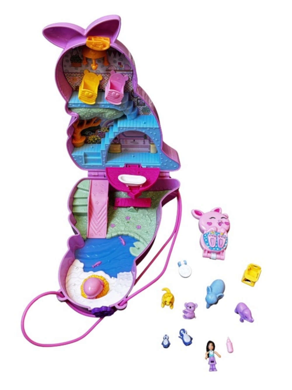 Polly Pocket Kangaroo Mama and Joey 2-in-1 Purse Compact Playset